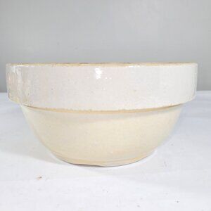 Vtg Primitive Farmhouse Glazed Crock Dough Mixing Bread Bowl Rustic 10”x5 Pot